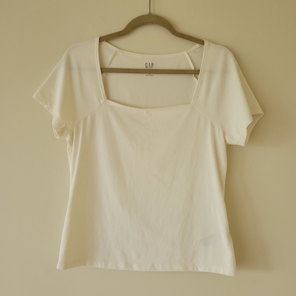 GAP White Square Neck Top